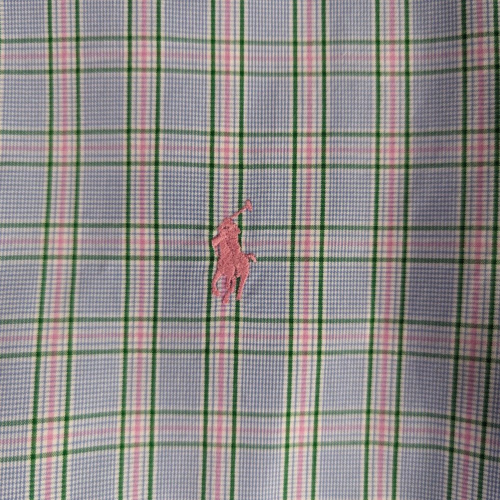 Ralph Lauren Shirt Mens button down Blue Plaid Shirt Logo Size 16.5 - Picture 5 of 9